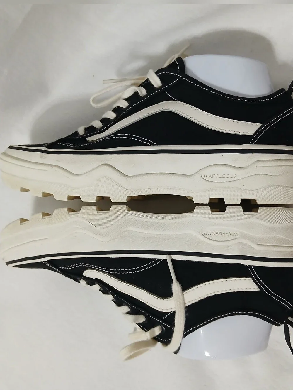 Classic Low-Top Skate Sneaker in Black and Cream